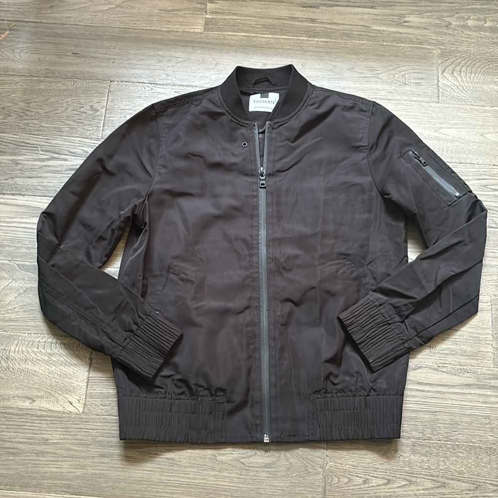 🔥Topman🔥 | Black shiny lightweight bomber jacket